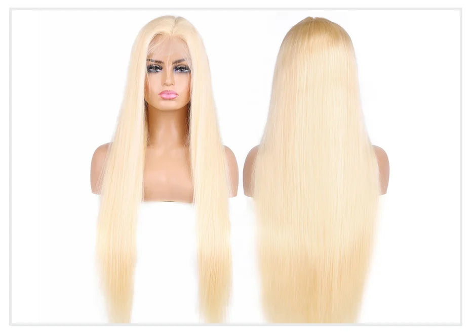 13x4 13x6 360 HD Transparent 613 Honey Blonde Color Lace Front Human Hair Wigs for Women Raw Brazilian Straight Lace Frontal Wig