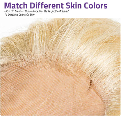 613 Blonde Body Wave 200% 13x6 HD Lace Frontal Human Hair Wigs 38 40 Inches Honey Colored Lace Closure Front Wig For Black Women