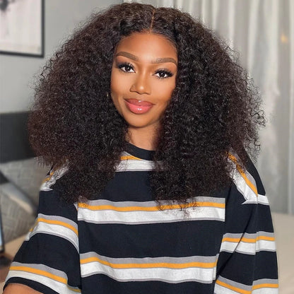 10A 100% Glueless Wigs Human Hair Wigs Ready To Wear Bleached Knots 6x5 Pre Cut HD Transparent Glueless Lace Wigs Kinky Curly