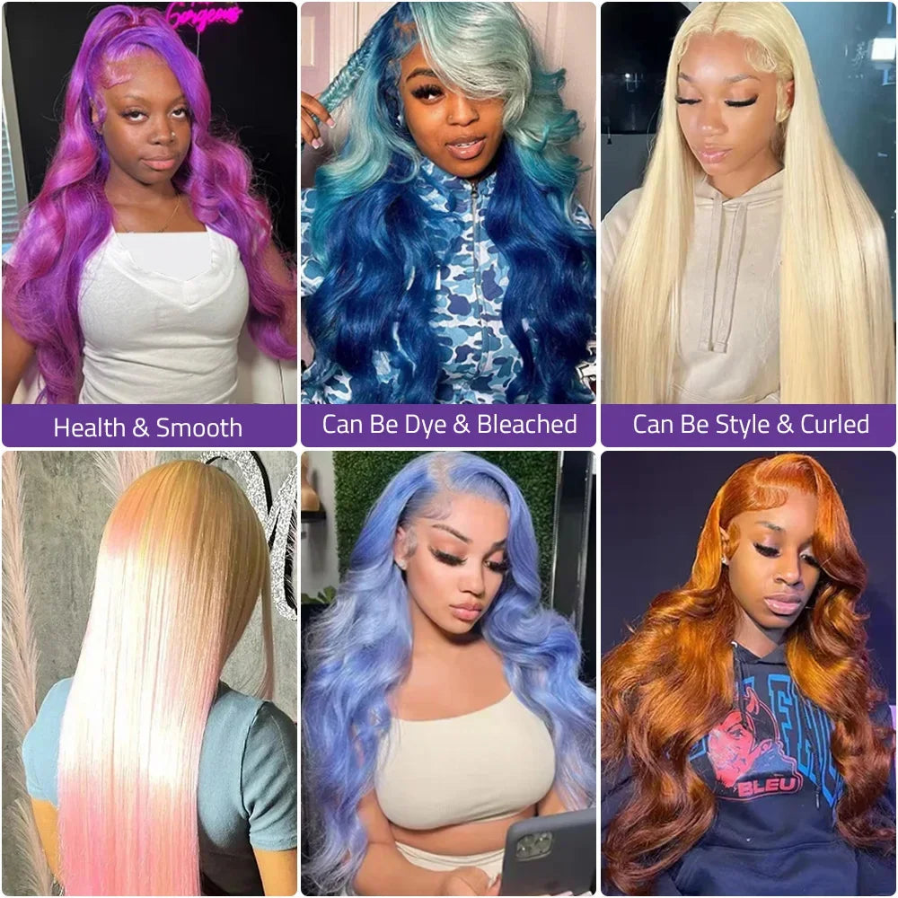 613 Blonde Body Wave 200% 13x6 HD Lace Frontal Human Hair Wigs 38 40 Inches Honey Colored Lace Closure Front Wig For Black Women