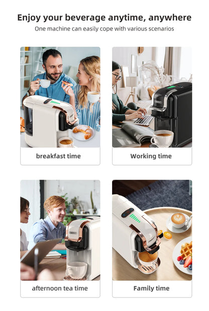 HiBREW Multiple Capsule Coffee Machine, Hot/Cold Dolce Gusto Milk Nespresso Capsule ESE Pod Ground Coffee Cafeteria 20Bar 5 in 1