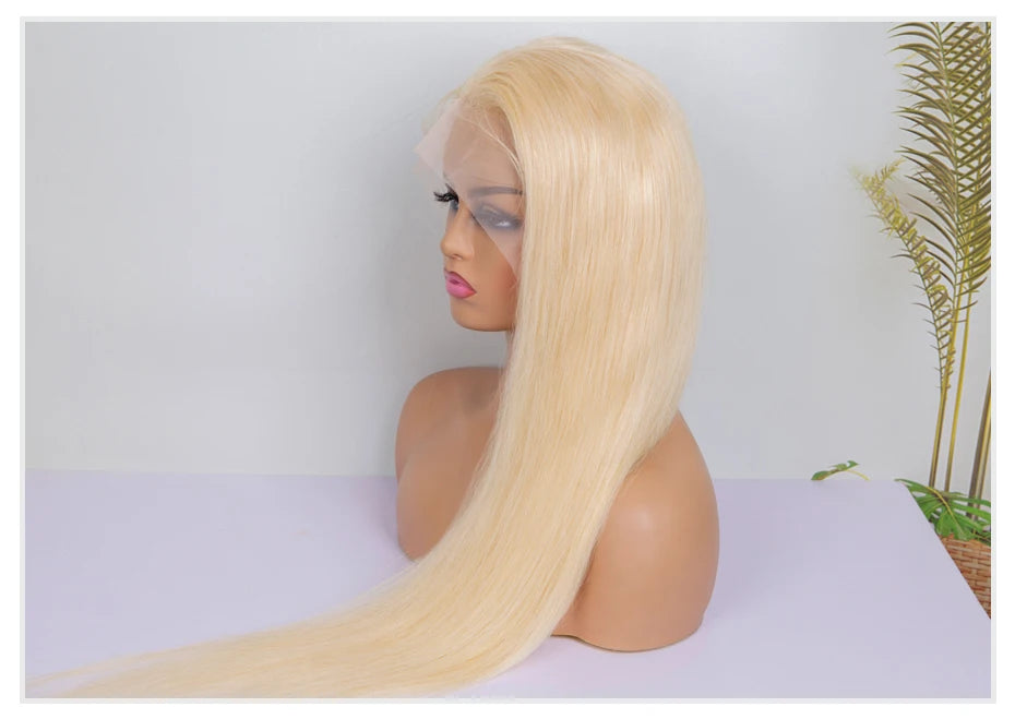 13x4 13x6 360 HD Transparent 613 Honey Blonde Color Lace Front Human Hair Wigs for Women Raw Brazilian Straight Lace Frontal Wig