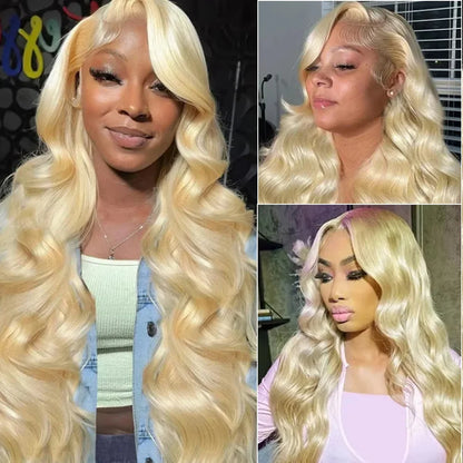 613 Blonde Body Wave 200% 13x6 HD Lace Frontal Human Hair Wigs 38 40 Inches Honey Colored Lace Closure Front Wig For Black Women