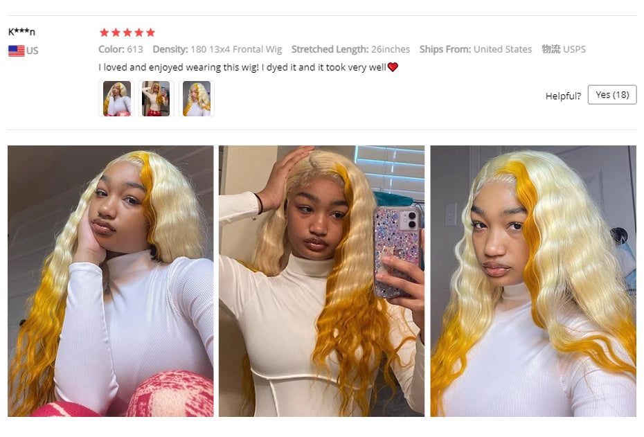 13x4 13x6 360 HD Transparent 613 Honey Blonde Color Lace Front Human Hair Wigs for Women Raw Brazilian Straight Lace Frontal Wig