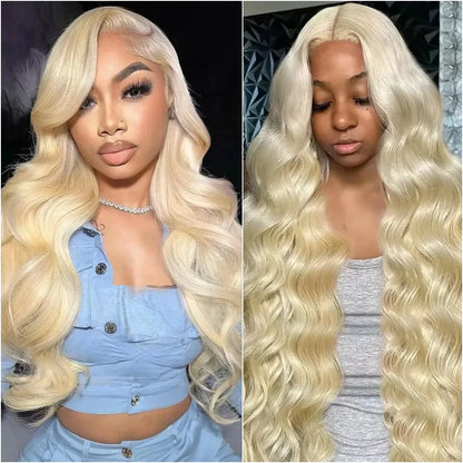 613 Blonde Body Wave 200% 13x6 HD Lace Frontal Human Hair Wigs 38 40 Inches Honey Colored Lace Closure Front Wig For Black Women