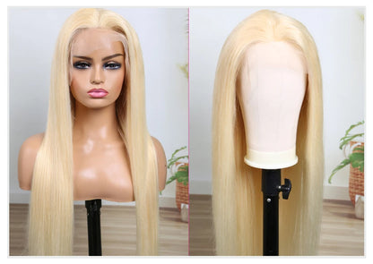 13x4 13x6 360 HD Transparent 613 Honey Blonde Color Lace Front Human Hair Wigs for Women Raw Brazilian Straight Lace Frontal Wig