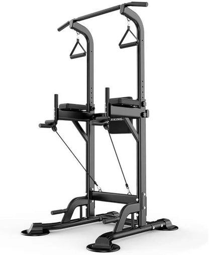 Pull up Bar Multi-Function Power Tower Dip Station Core Training Fitness Equipment Rack with Backrest and Resistance Band Home Use Training Equipment. 20 kg